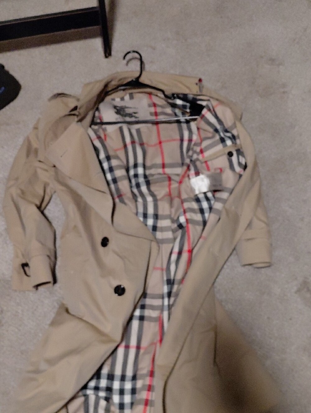 Burberry Beige Trench Coat with Signature Check Lining Size 50 - Picture 5 of 5